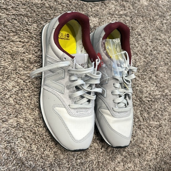 New Balance X Figs 996 Shoes Light Gray and Maroon Sneakers size 8 - Picture 2 of 10
